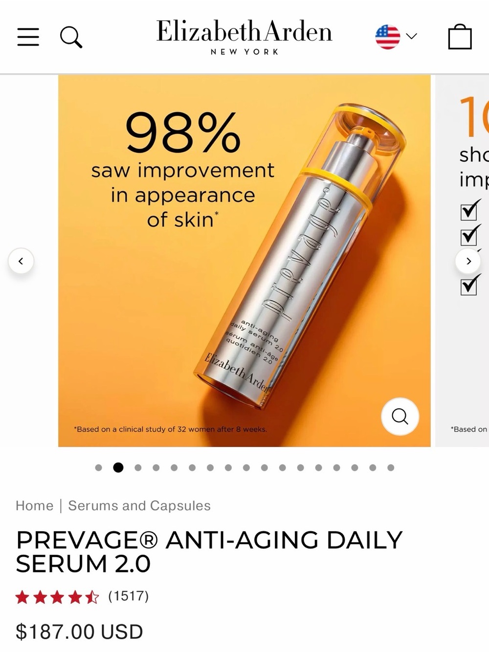 Elizabeth Arden Prevage Daily Serum 2.0 - 1.7Fl oz sealed - Picture 7 of 8